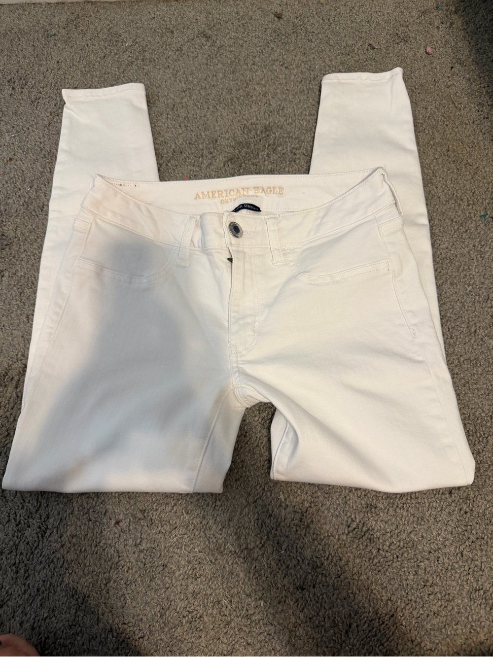 American Eagle Outfitters White Skinny Stretch Jeans